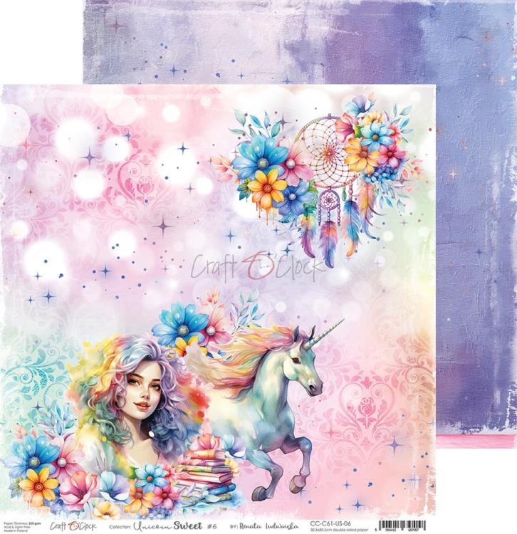 Craft O Clock 12x12 Paper Pad Unicorn Sweet