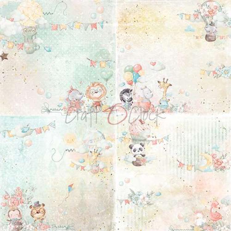 Craft O Clock 8x8 Paper Pad Safari Friends