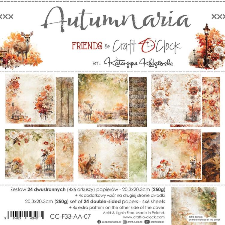 Craft O Clock Autumnaria 8x8 Paper Pad