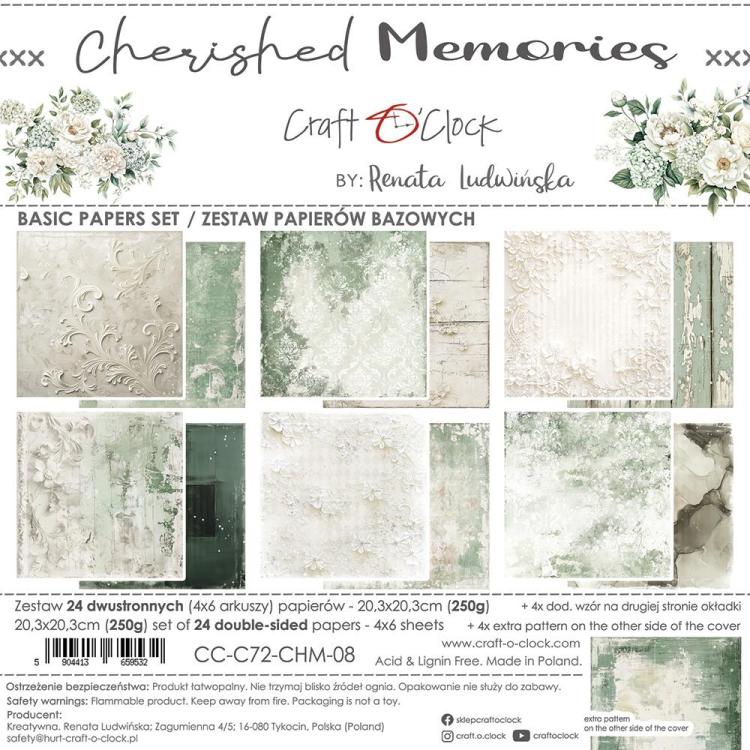 Craft O Clock Cherished Memories 8x8 Paper Pad Basic