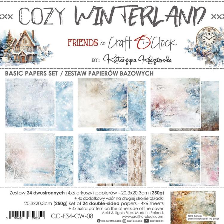 Craft O Clock Cozy Winterland 8x8 BASIC Paper Pad