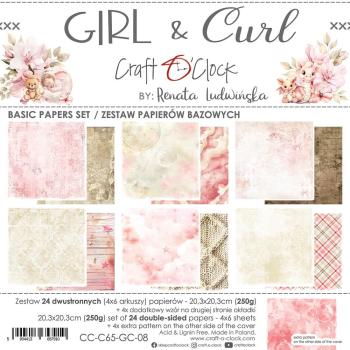 Craft O Clock Girl & Curl 8x8 BASIC Paper Pad