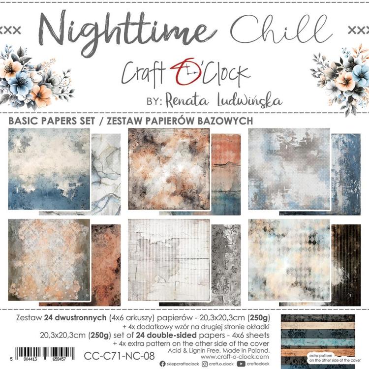 Craft O Clock Nighttime Chill 8x8 Paper Pad Basic