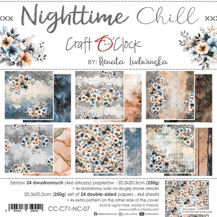 Craft O Clock Nighttime Chill 8x8 Paper Pad