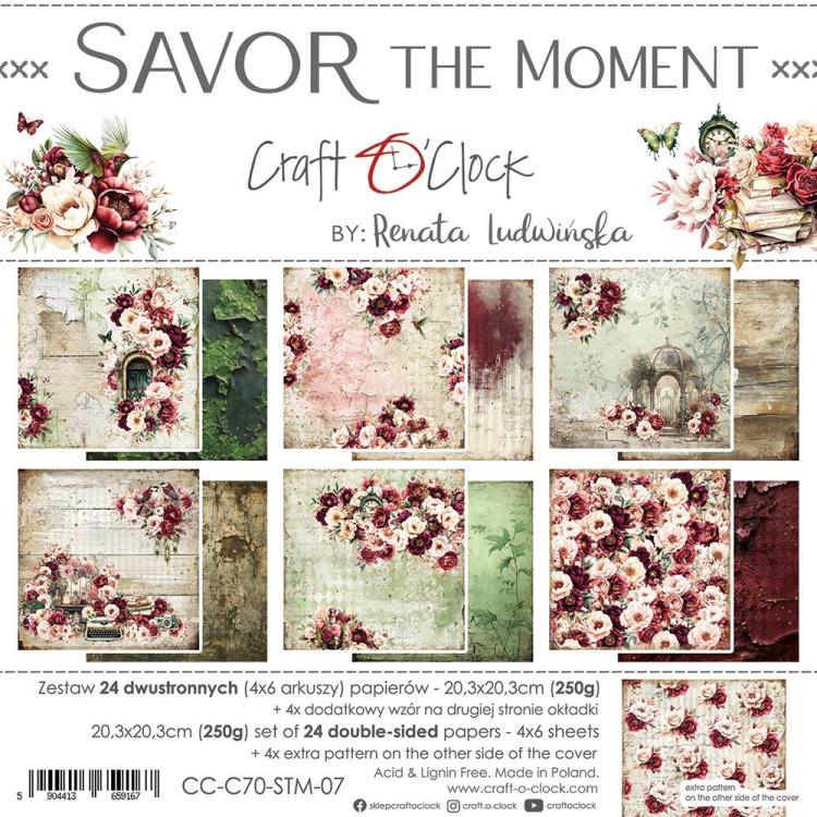 Craft O Clock Savor the Moment 8x8 Paper Pad