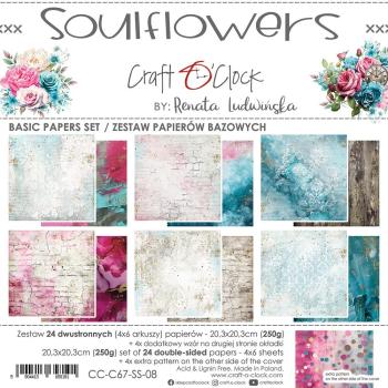 Craft O Clock Soulflower 8x8 BASIC Paper Pad