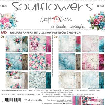 Craft O Clock Soulflowers 8x8 MIX Paper Pad