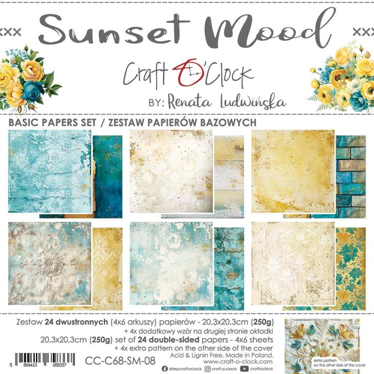 Craft O Clock Sunset Mood 8x8 BASIC Paper Pad