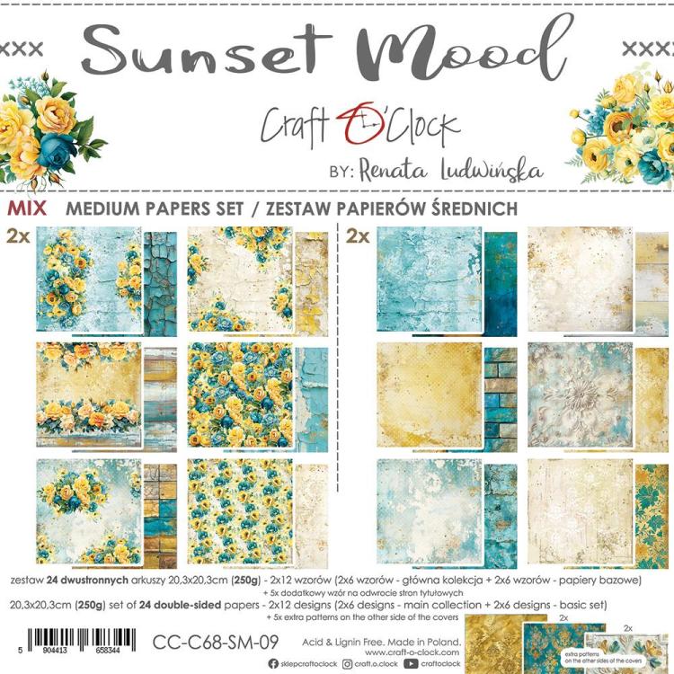 Craft O Clock Sunset Mood 8x8 MIX Paper Pad