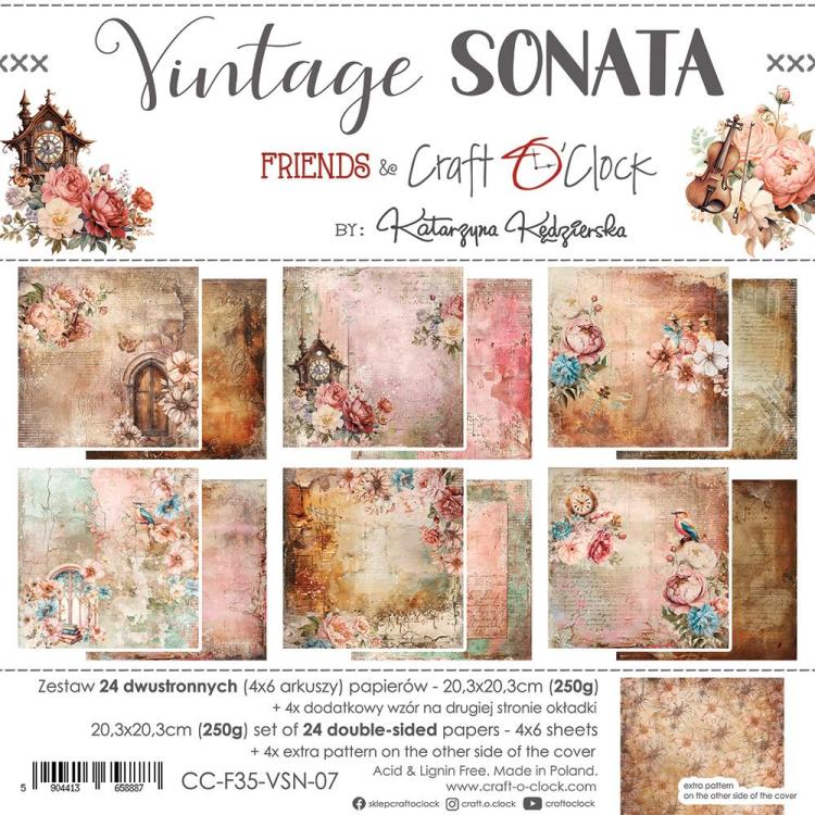 Craft O Clock Vintage Sonata 8x8 Paper Pad