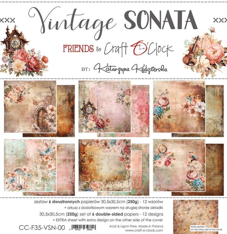 Craft O Clock Vintage Sonata12x12 Paper Pad