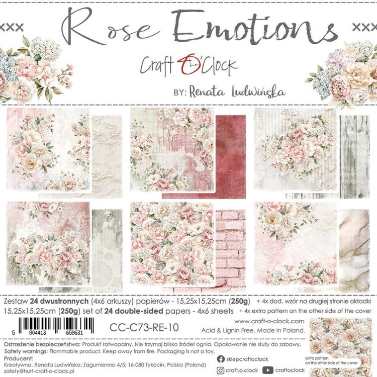 Craft o Clock Rose Emotions 6x6 Paper Pad