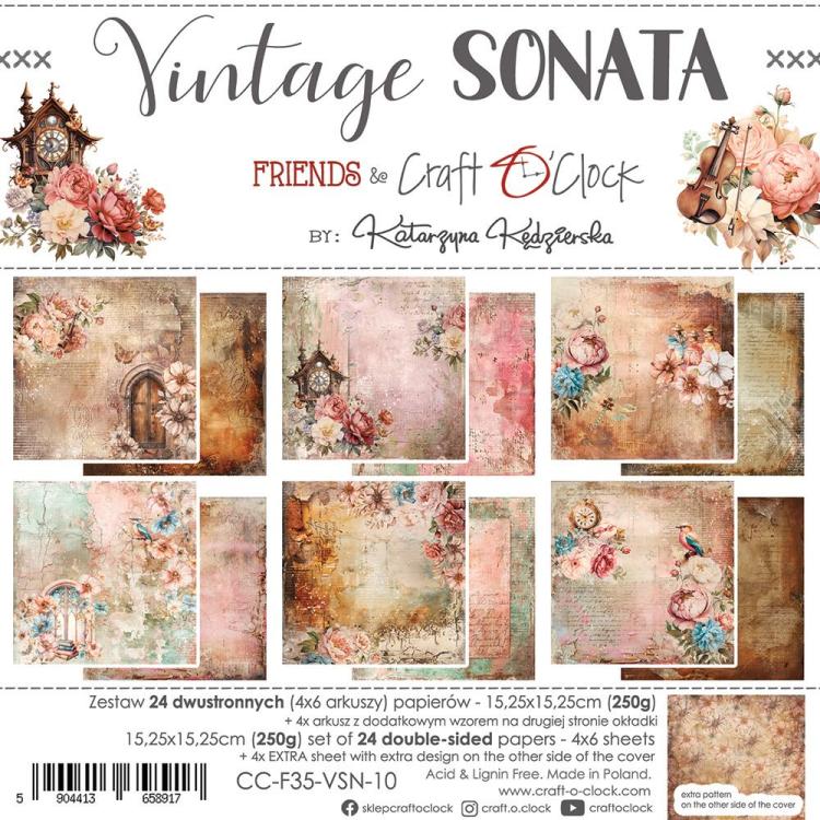 Craft o Clock Vintage Sonata 6x6 Paper Pad