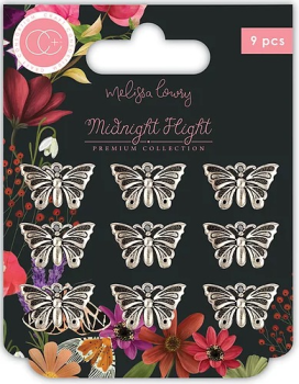 Craft Consortium Midnight Flight Metal Charms Moths