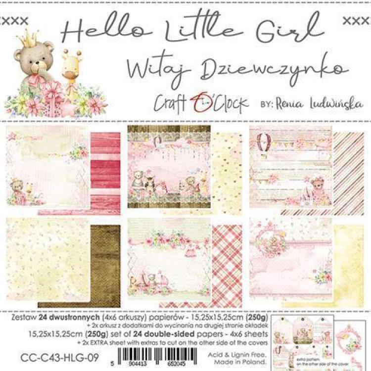 Craft O Clock 6x6 Paper Pad Hello Little Girl