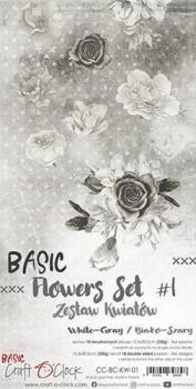 Craft O Clock Basic Flowers Set 1 White Grey