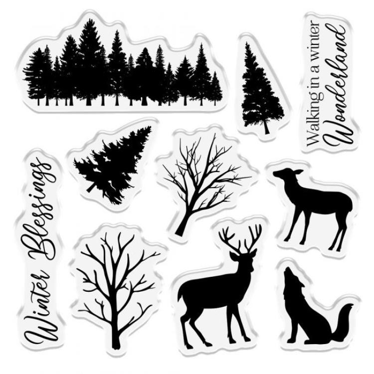 Crafters Companions Clear Stamp Set Woodland Winter