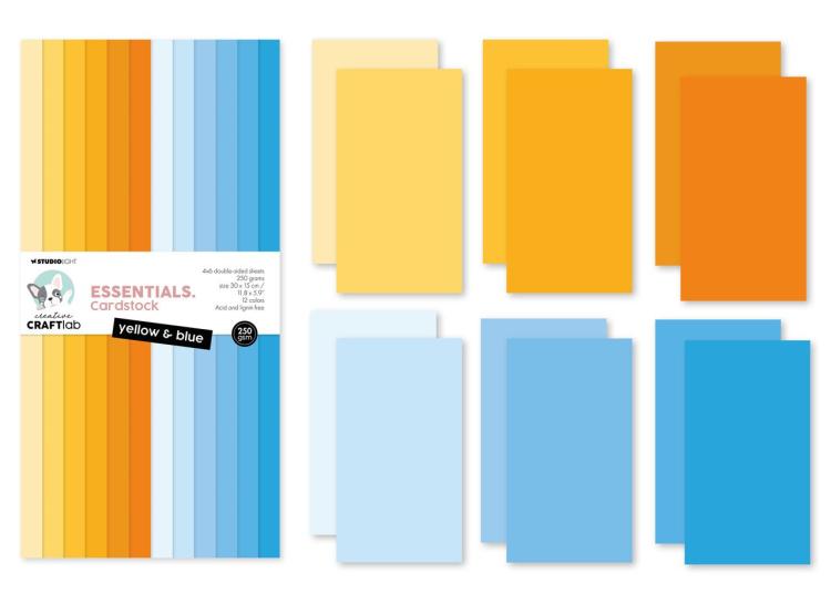 Creative CraftLab Yellow & Blue Essentials Unicolor Paper 15x30