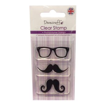 Dovecraft Clear Stamps - Moustache & Glasses