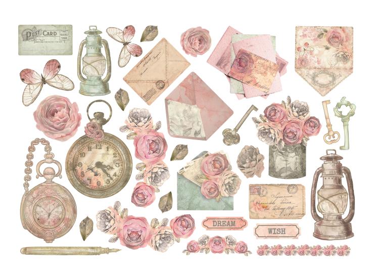 DFLCT47 Stamperia Shabby Rose Ephemera (32 pcs)