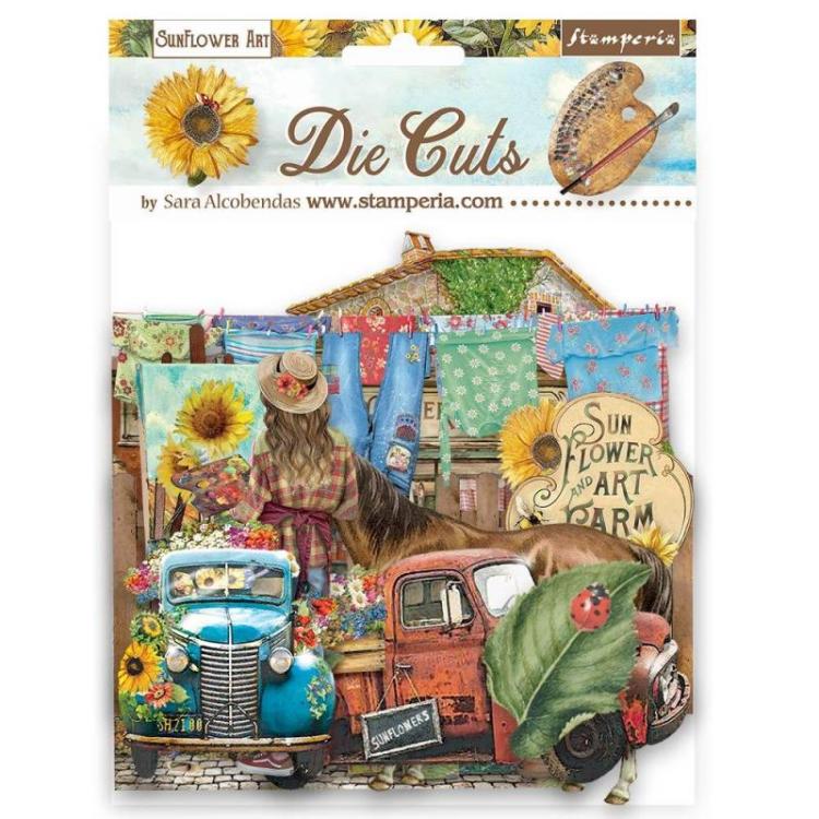 DFLDC77 Stamperia Die Cuts Sunflower Art