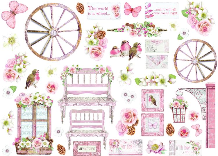 DFLDC80 Stamperia Die Cuts Assorted Roseland