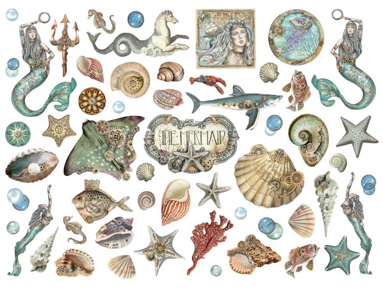 DFLDC84 Stamperia Die Cuts Assorted Songs of the Sea Creatures