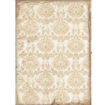 Stamperia A4 Rice Paper Wallpaper Gold #4578