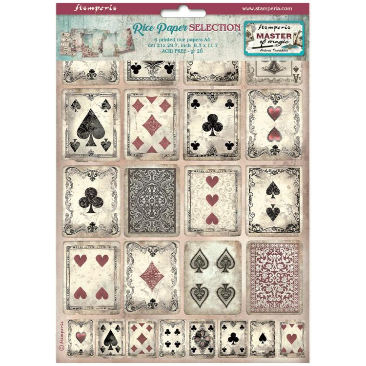 DFSA4XMM Stamperia Master of Magic A4 Reispapier SET