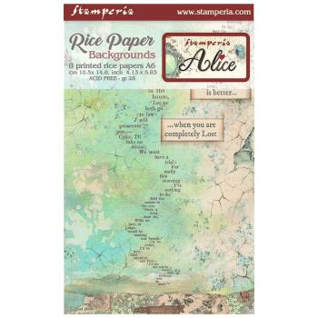 DFSAK60003 Stamperia A6 Reispapier SET Alice Forever