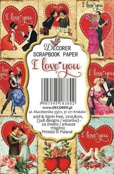 Decorer Mini Scrapbook Paper Set I Love You