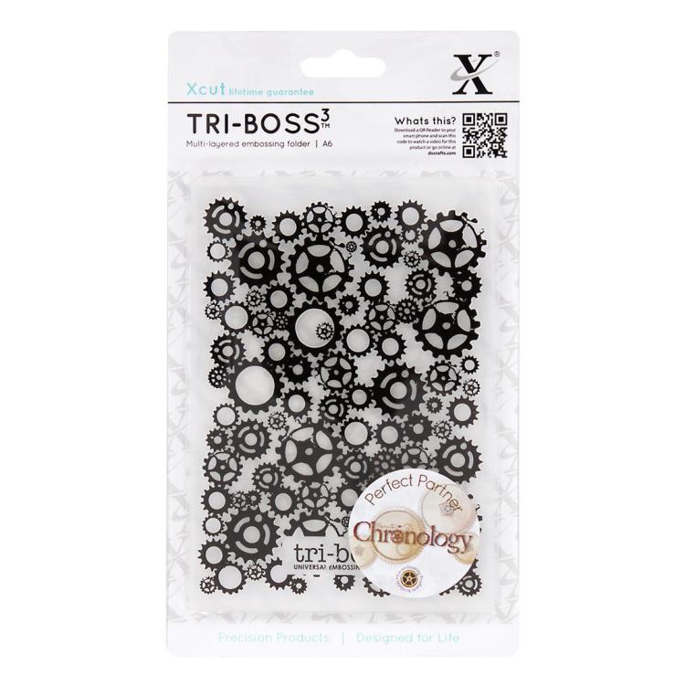 DoCrafts XCUT Embossing Folder Chronology Cogs #515122