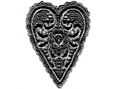 Donna Salazar Cling Stamp Heart Applique DS1523