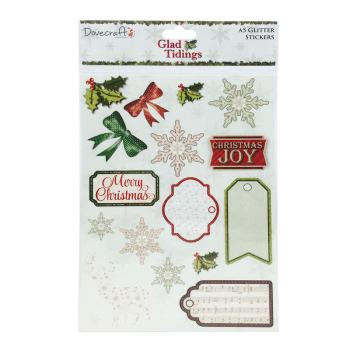 Dovecraft Glad Tidings A5 Glitter Stickers