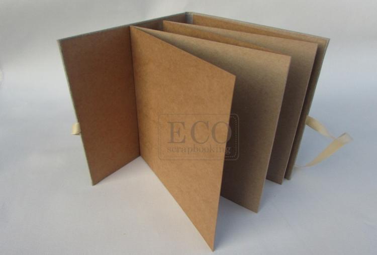 Eco-Scrapbooking Canvas Album Akkordeon 155x155 mm Kraft