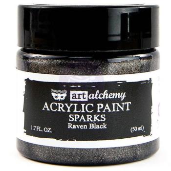 Finnabair Art Alchemy Sparks Acrylic Paint Raven Black