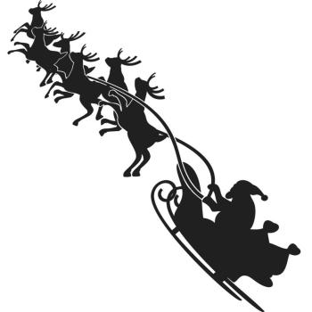 Gourmet Cling Stamp Large Santa In Flight