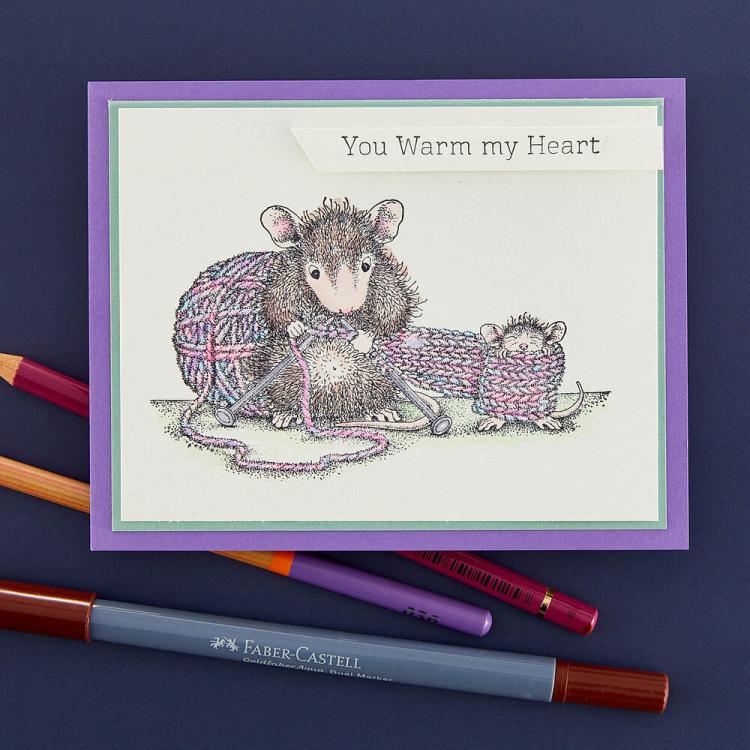 House Mouse Designs Cling Stamp Knit One RSC-020