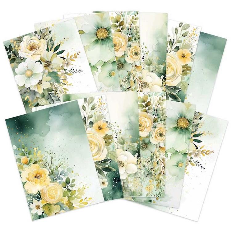 Hunkydory Adorable Scorable Designer Card Packs Sage Blooms ASDCP104