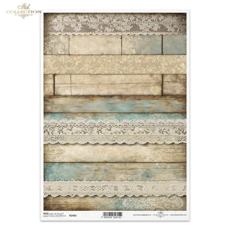 ITD Collection Wood & Lace A4 Rice Paper R2483