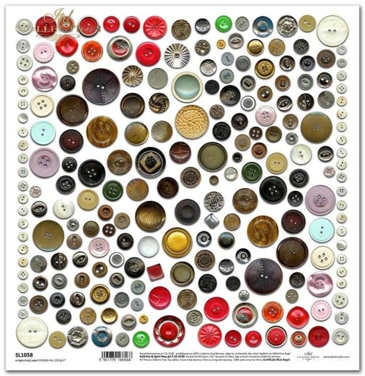 ITD Collection 12x12 Paper Sheet Buttons #1058