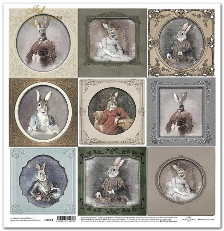 ITD Collection 12x12 Paper Sheet Rabbits #858