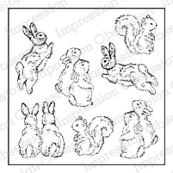 Impression Obsession Cling Stamp Garden Animal Set