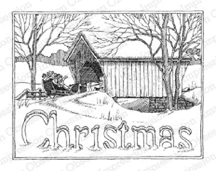 Impression Obsession Cling Stamp Santa Bridge