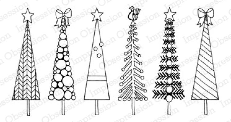 Impression Obsession Stamp Tall Trees