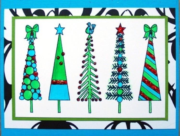 Impression Obsession Stamp Tall Trees