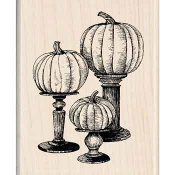 Inkadinkado Mounted Rubber Stamp  Pedestal Pumpkin