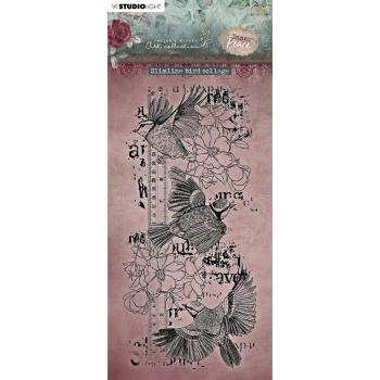 Jenine's Mindful Art Clear Stamp Slimline Bird Collage