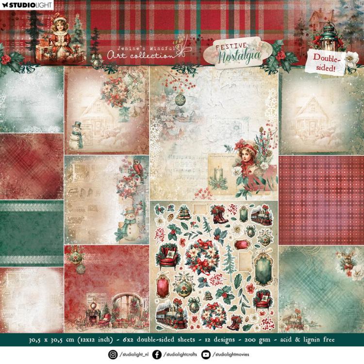 Jenine's Mindful Art Festive Nostalgia 12x12 Paper Pad #252