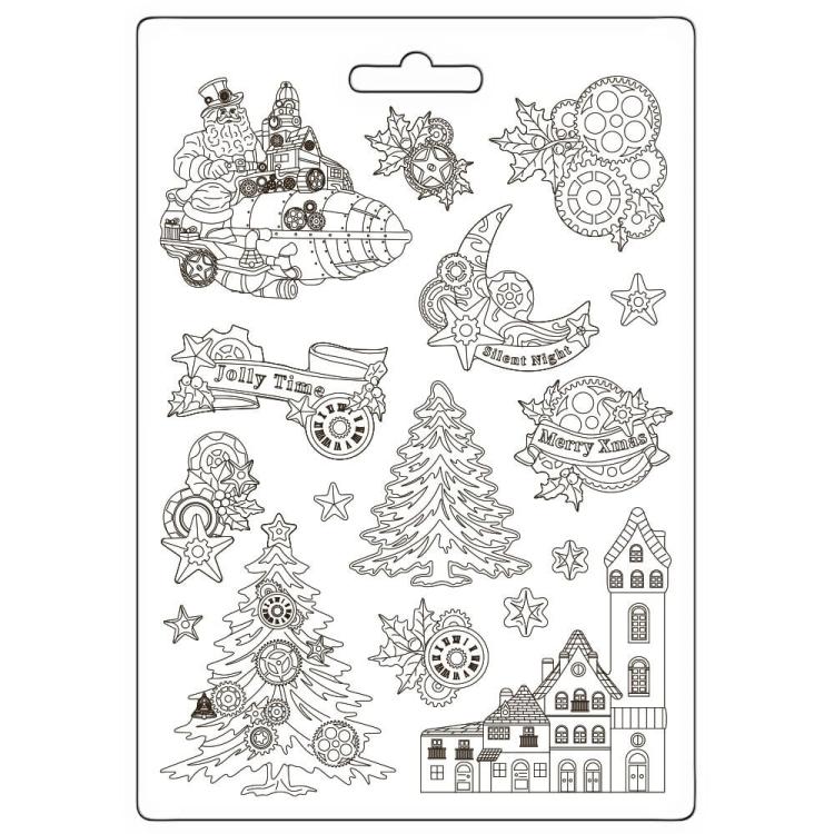 K3PTA4579 Stamperia Gear up for Christmas A4 Mould Trees